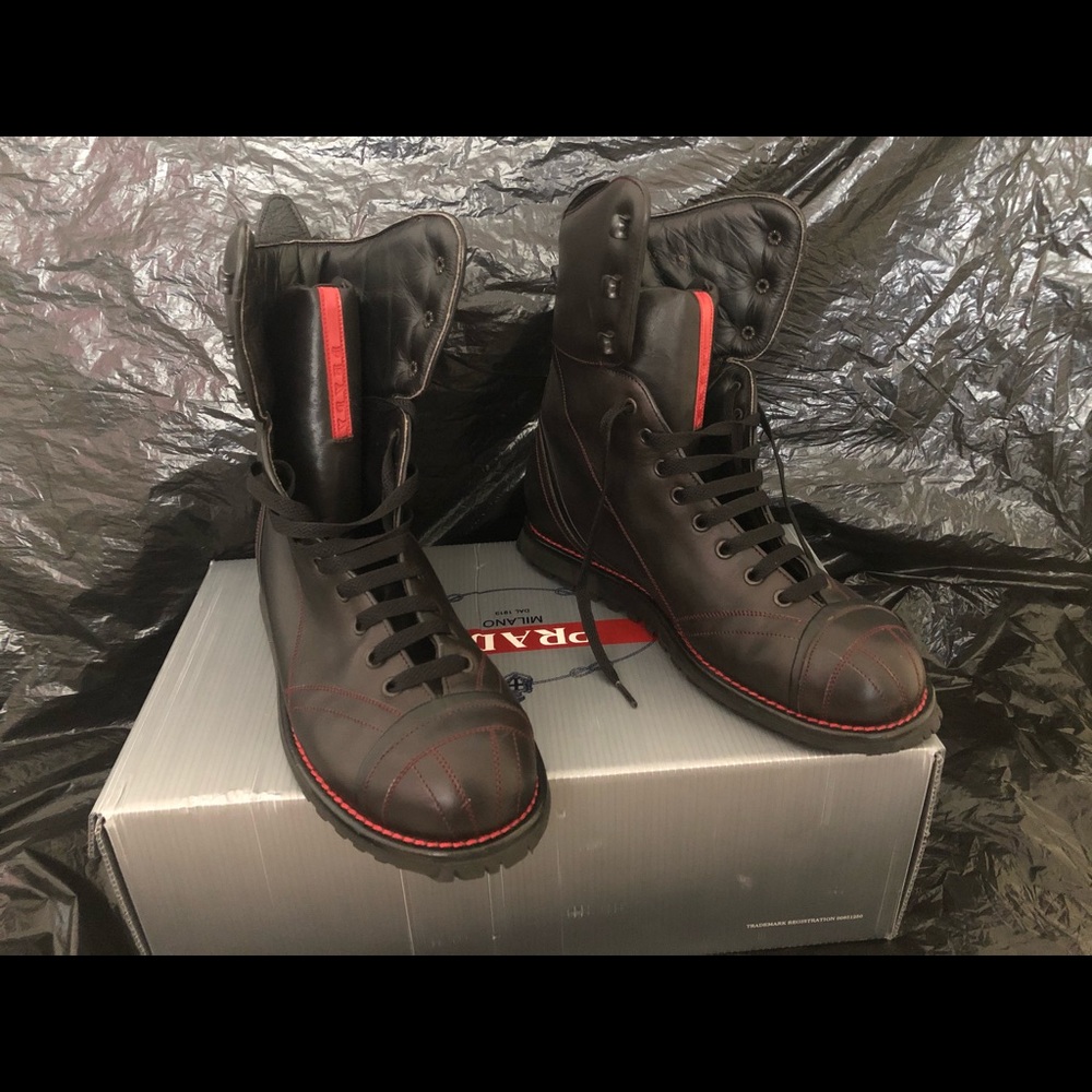 Prada combat boots
